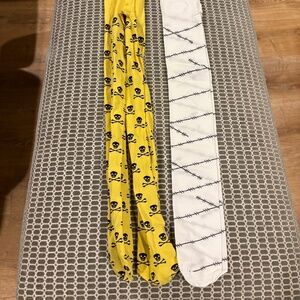 Snag Tights - Bundle of 2. - Yellow Skulls and White Mummy - Sz E (XL)